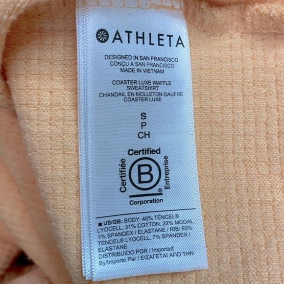 Athleta Orange Waffle Knit Long Sleeve Crew Neck Top S - Picture 7 of 14